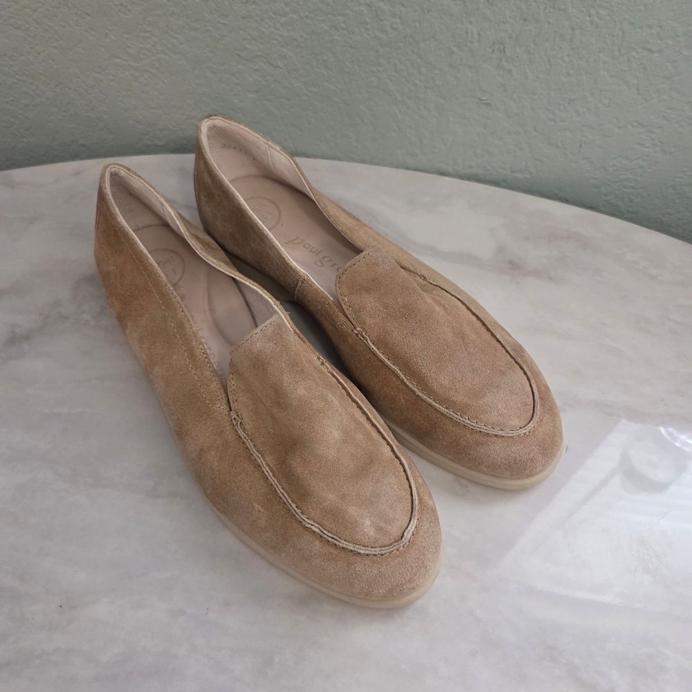 Paul Green Beige Suede Slip-Ons